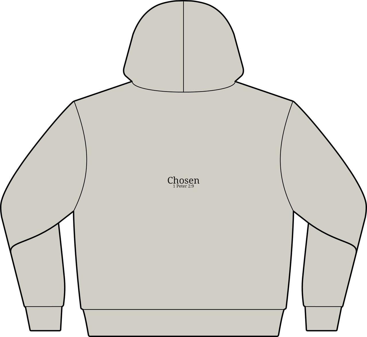 Chosen Full-Zip Hoodie — Back Print in Dust