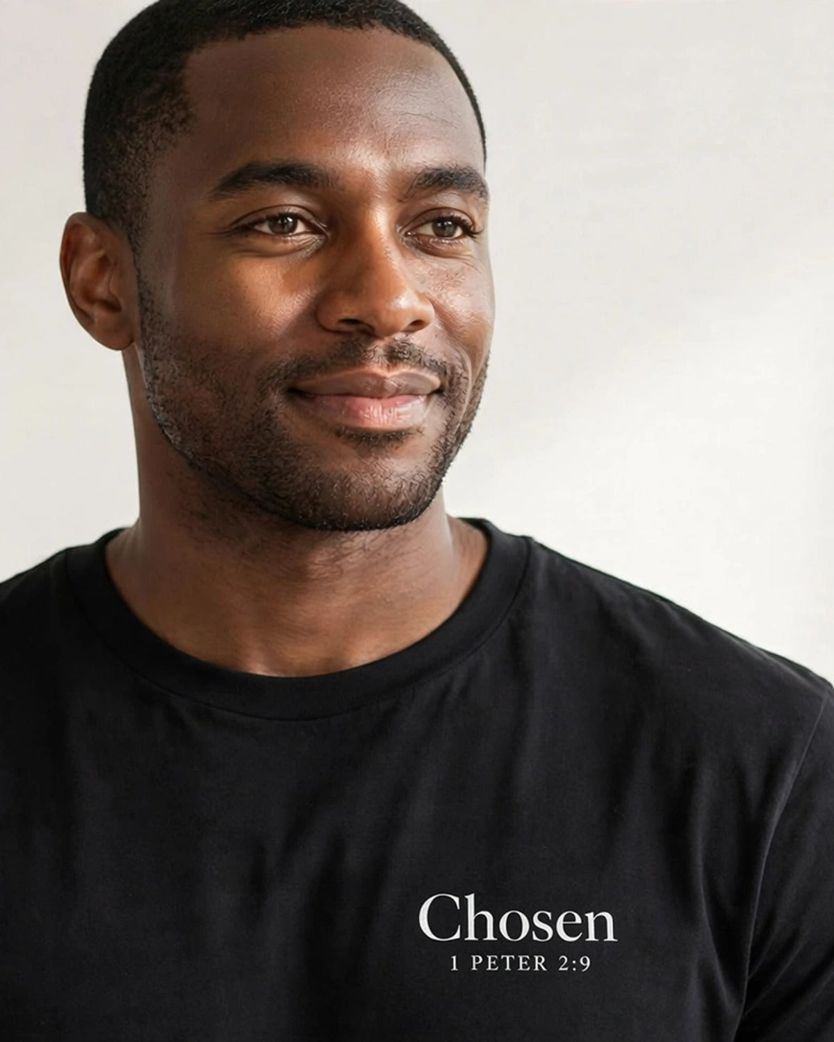 Adult tee mockup — Chosen, Black