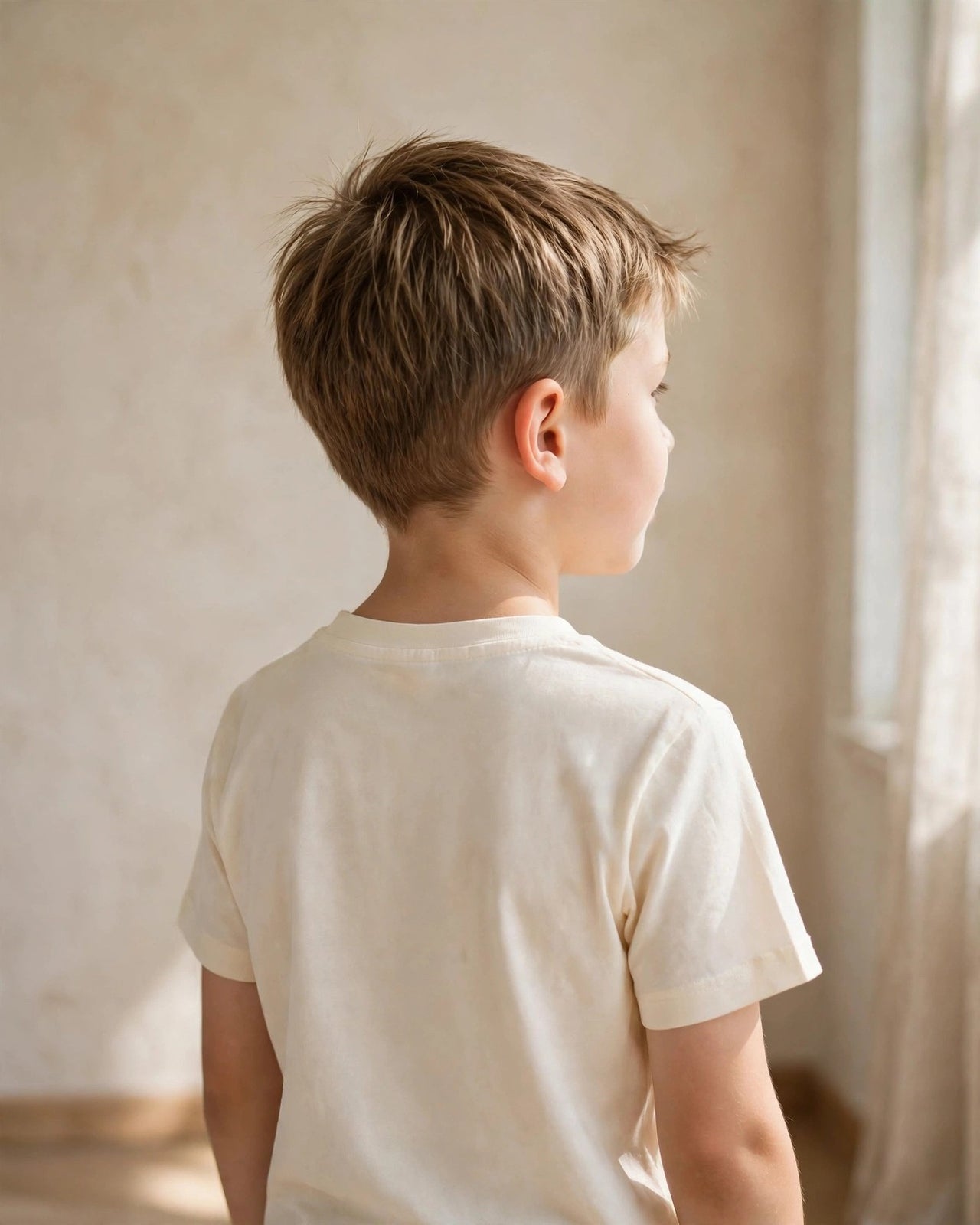 Kids Be The Light Tee - plain back, Cream