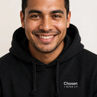 Thumbnail for Man wearing the Chosen hoodie in black