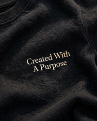 Thumbnail for Kids Created With A Purpose Tee - print close-up, Created With A Purpose, Black