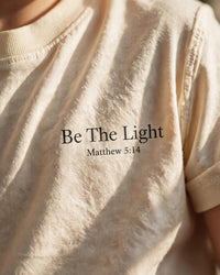 Thumbnail for Kids Be The Light Tee - print close-up, Be The Light Matthew 5:14, Cream