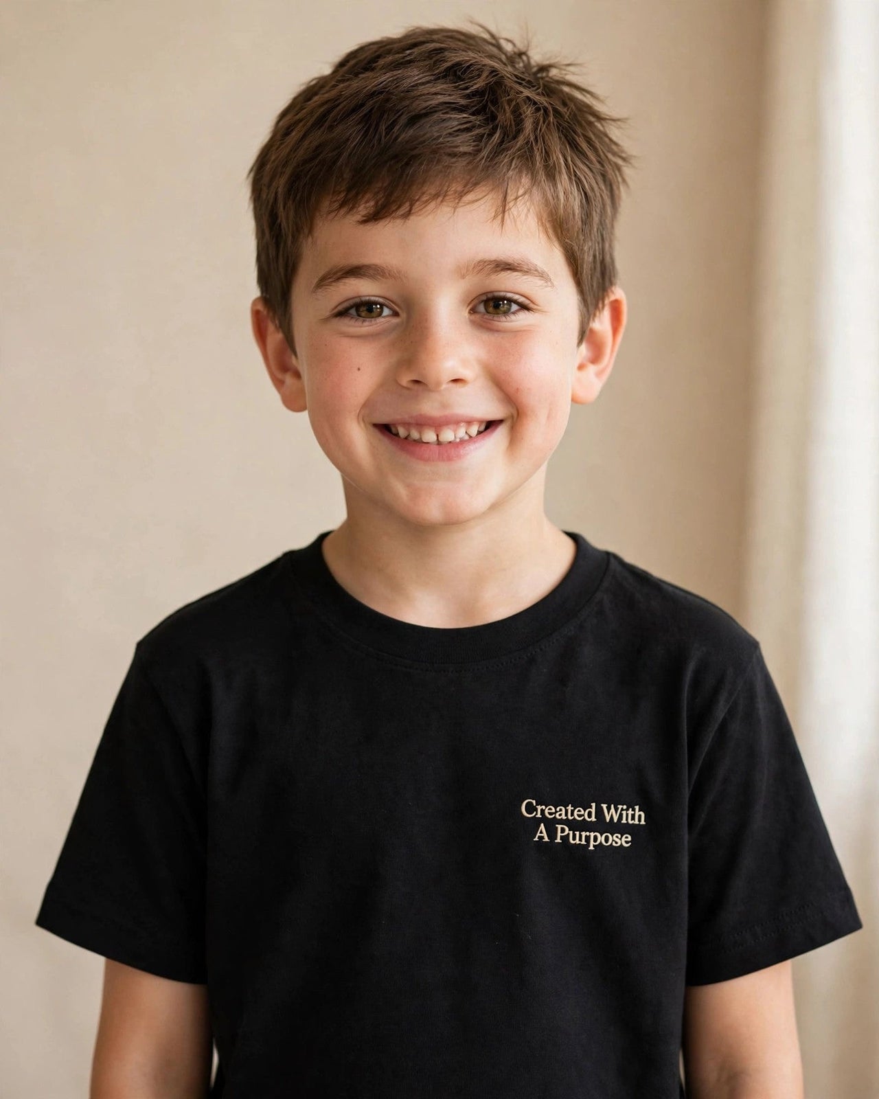 Kids Created With A Purpose Tee - worn front