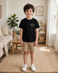 Thumbnail for Kids Created With A Purpose Tee - full body, Black