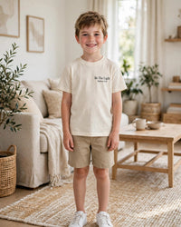 Thumbnail for Kids Be The Light Tee - full body, Cream