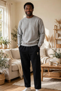 Thumbnail for Cross Straight-Leg Pant in Black, worn