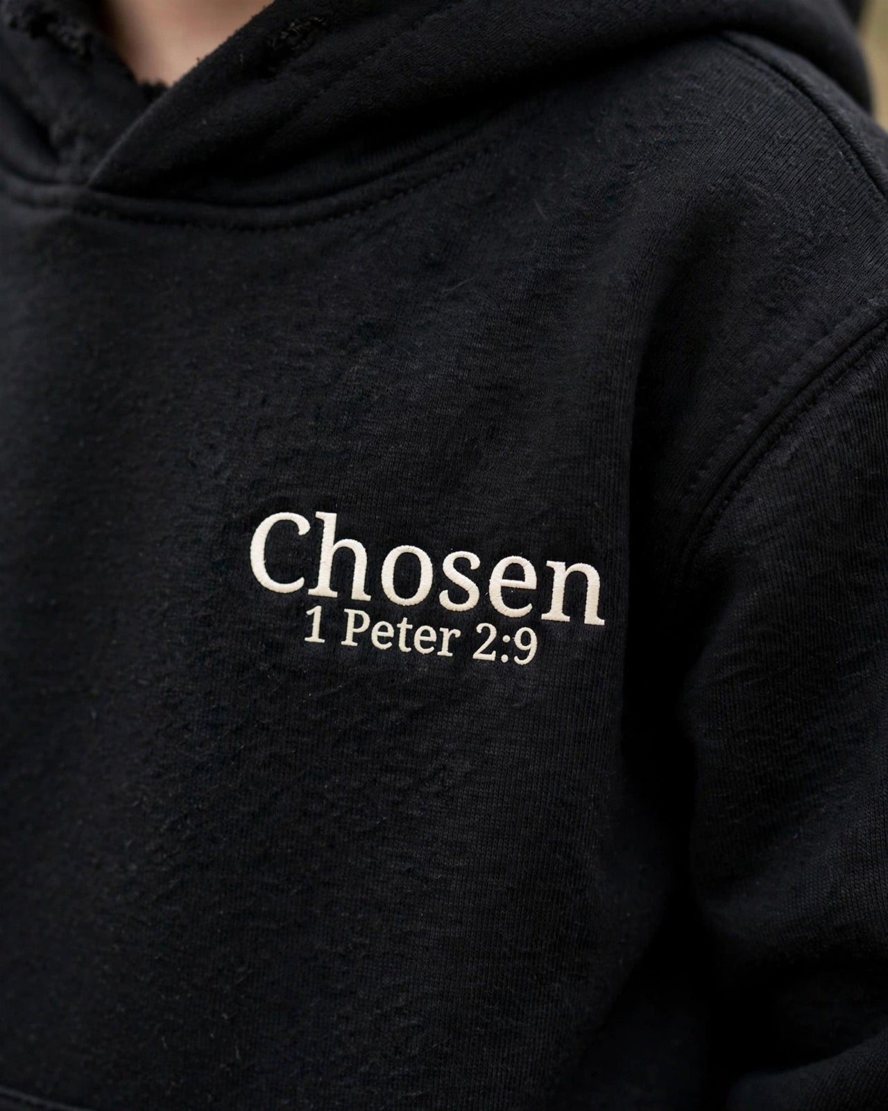 Kids Chosen Hoodie - print close-up
