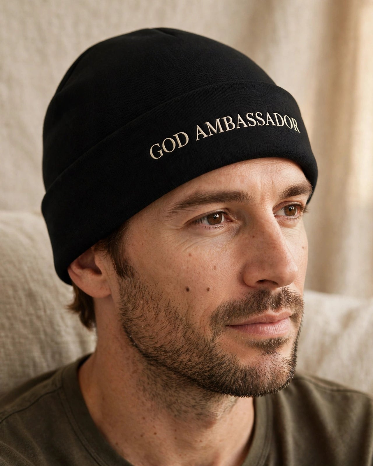 God Ambassador Beanie - side angle
