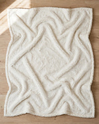 Thumbnail for The back of the blanket: plain white sherpa fleece, spread flat