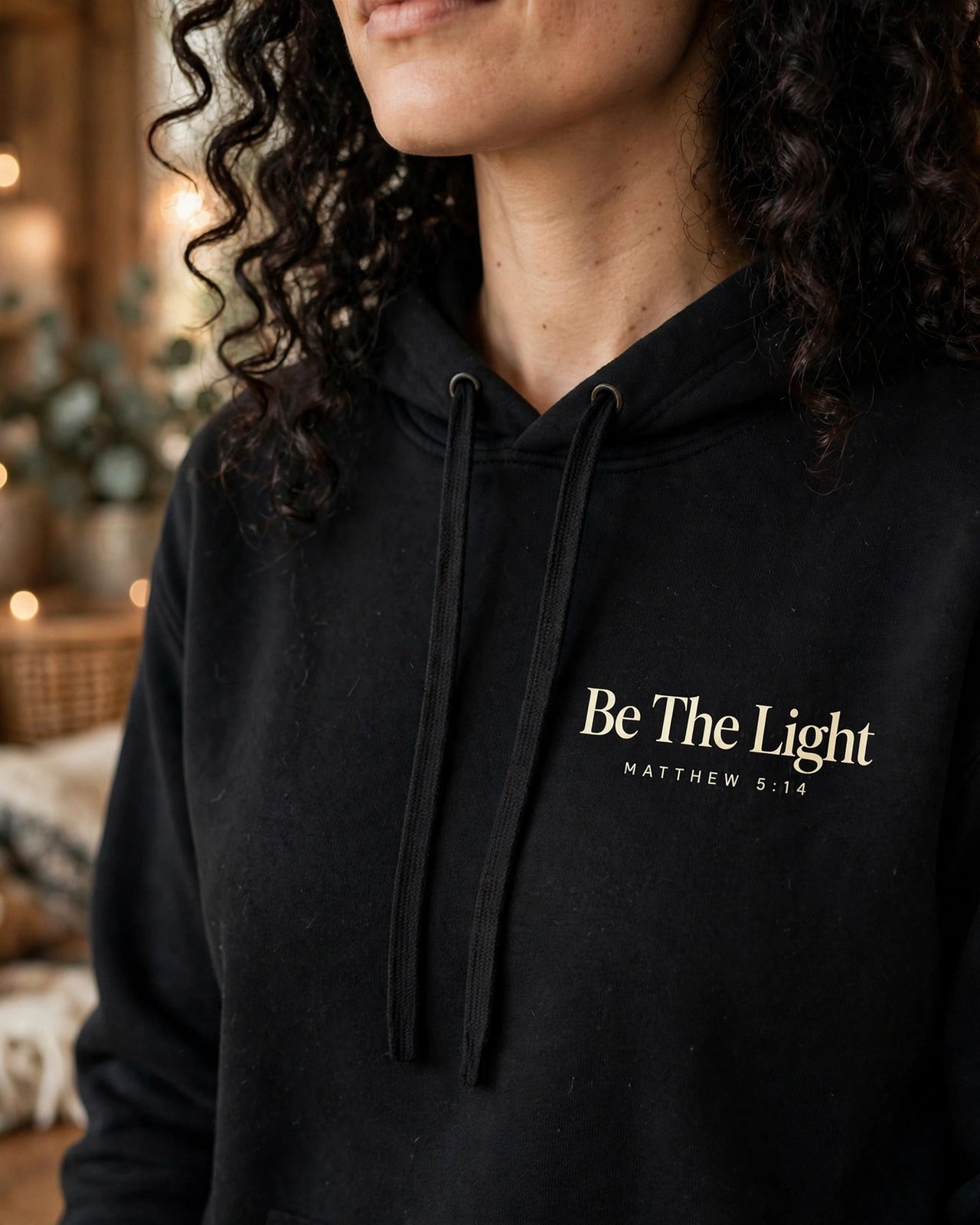 Be The Light Hoodie - print close-up