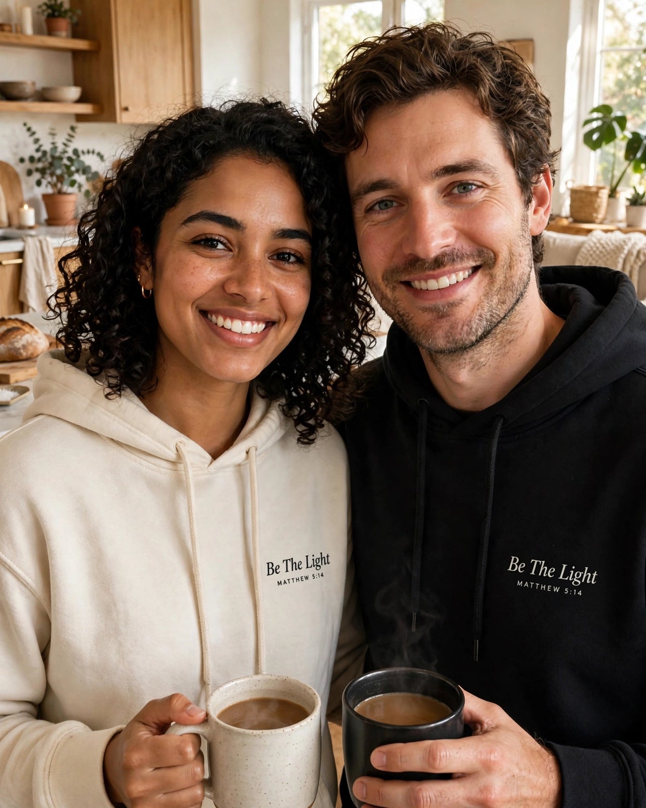Be The Light Hoodie - couple lifestyle