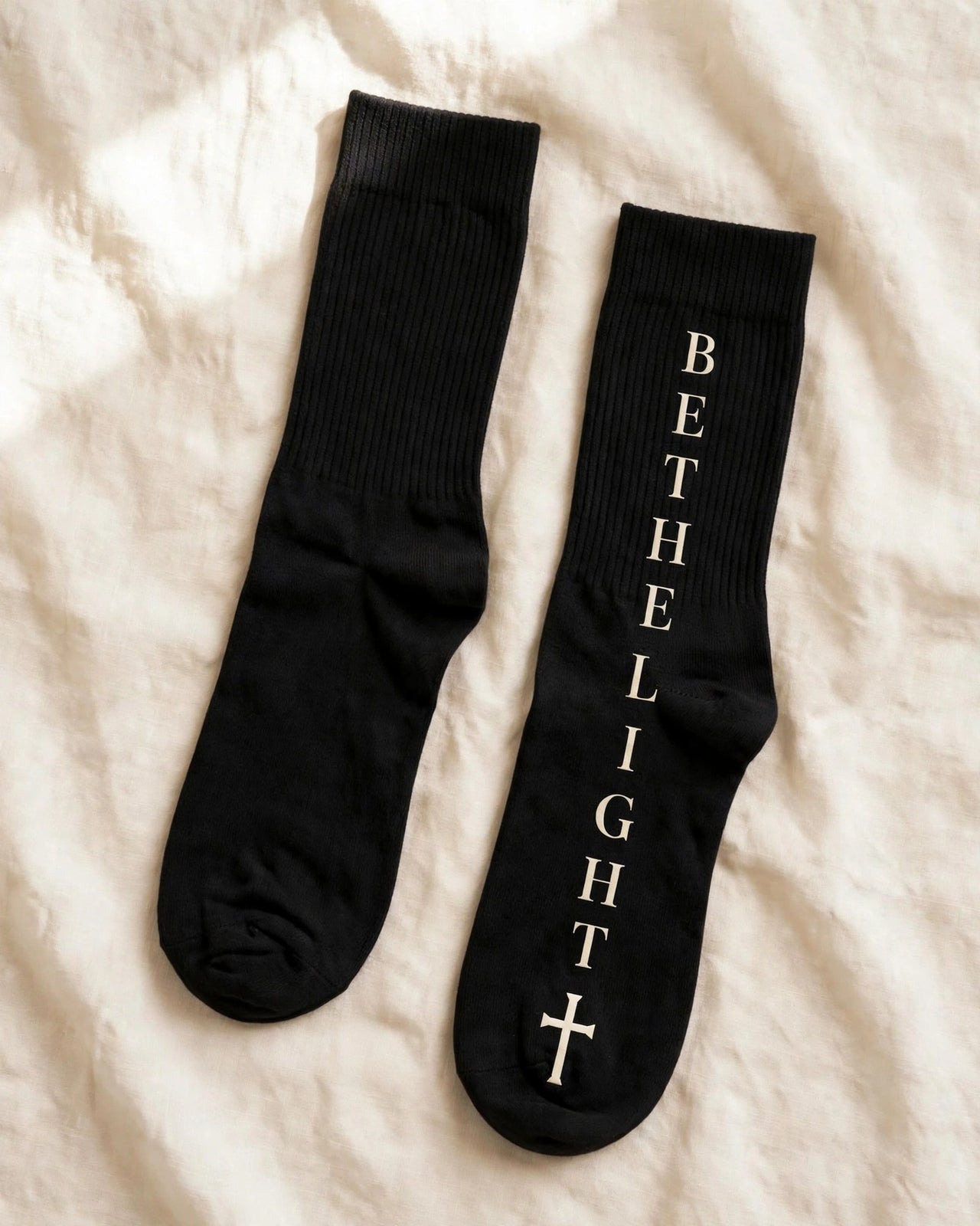 Be The Light Socks - pair flat view
