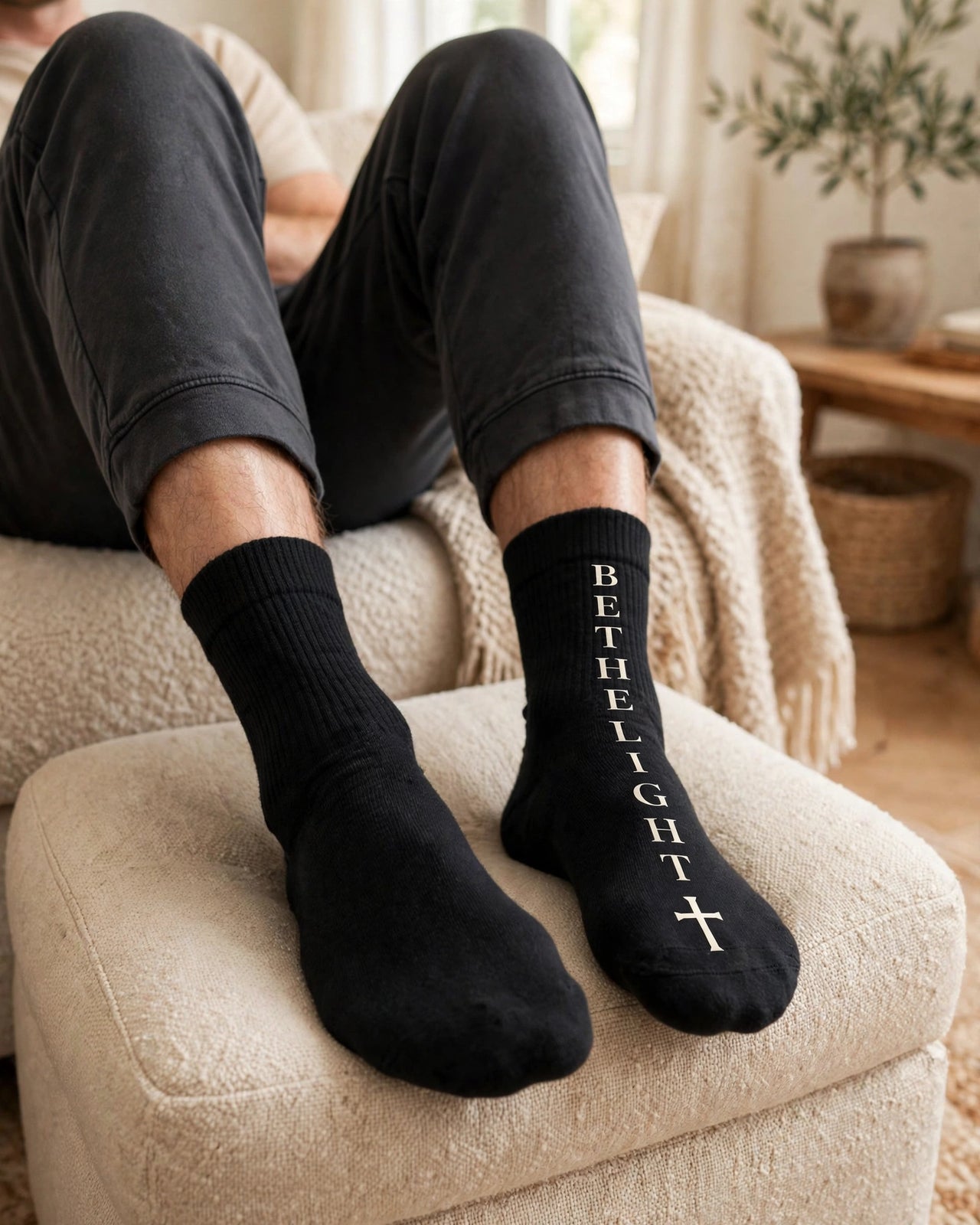 Be The Light Socks - worn front