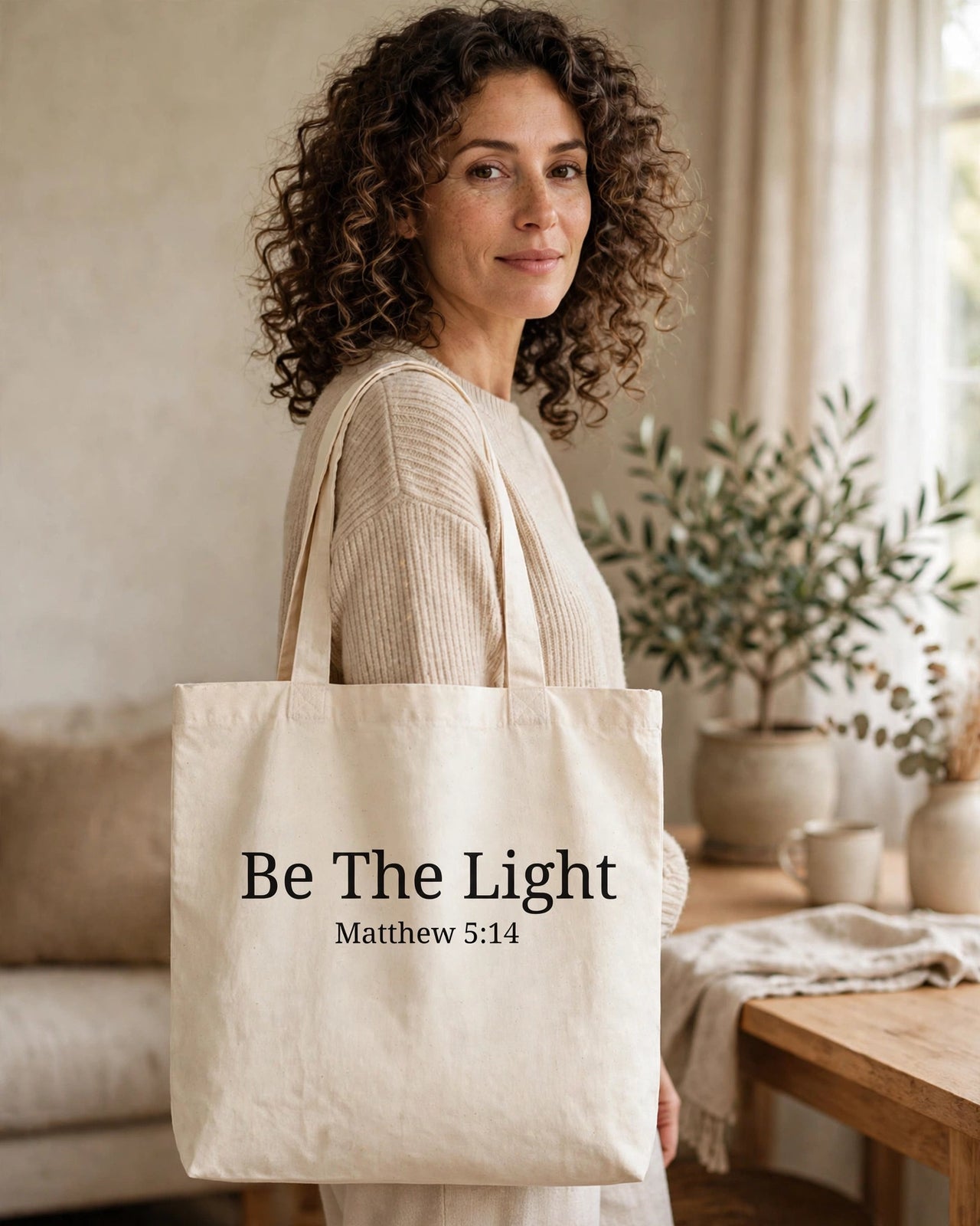 Be The Light Tote - carried front