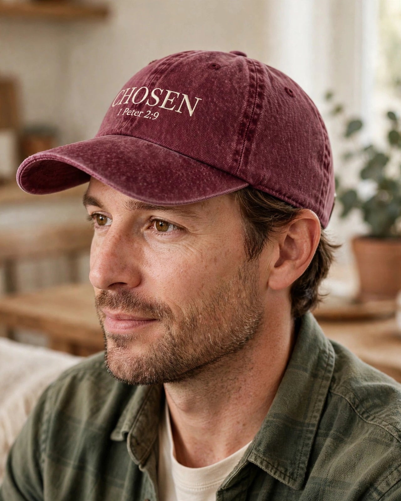 Chosen Denim Cap - side angle