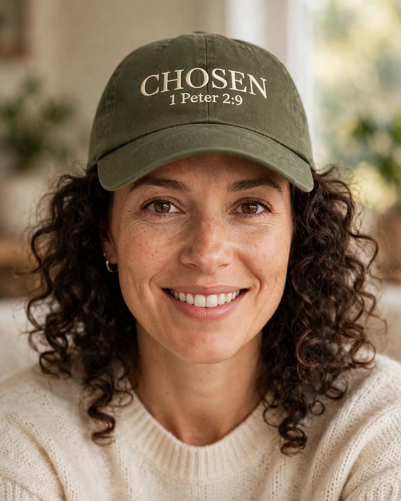 Chosen Hat - Army Green front worn