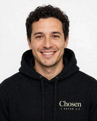 Thumbnail for Man wearing the Chosen hoodie in black