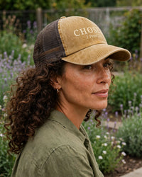 Thumbnail for Chosen Washed Trucker Cap - side angle