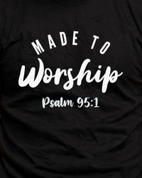 Thumbnail for Made To Worship Tee - print close-up