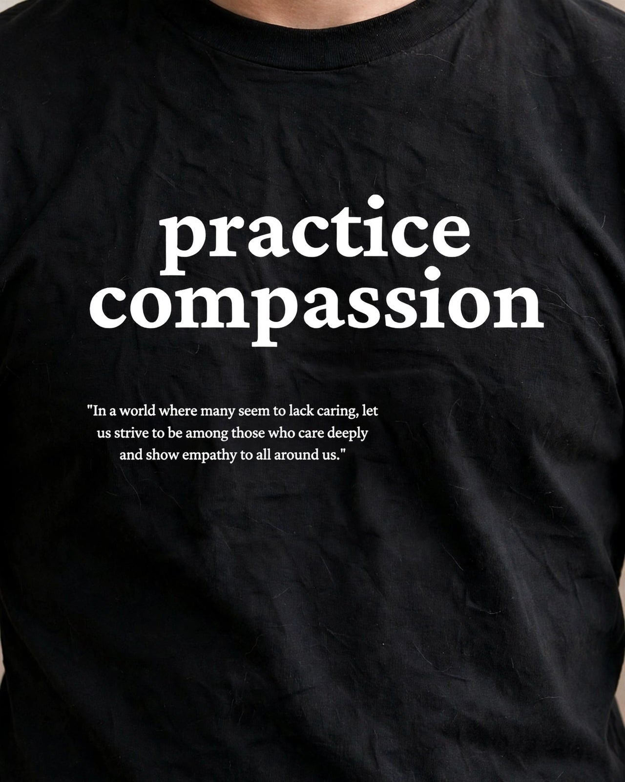 Practice Compassion Tee - print close-up