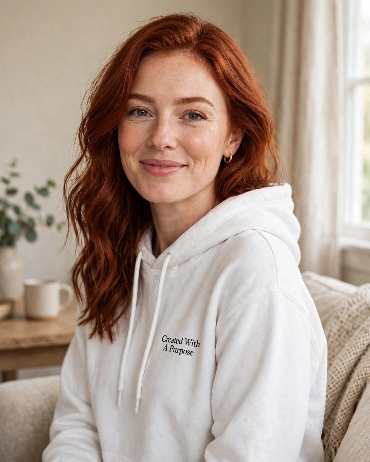 Created With A Purpose Hoodie - side view