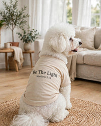 Thumbnail for Be The Light Dog T-Shirt - Cream, worn, back print