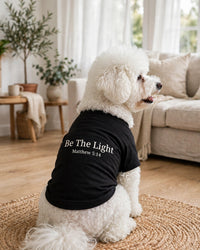 Thumbnail for Be The Light Dog T-Shirt - worn, back print