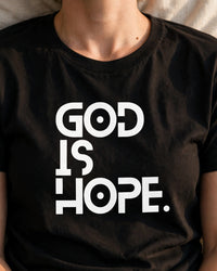 Thumbnail for God Is Hope Tee - print close-up