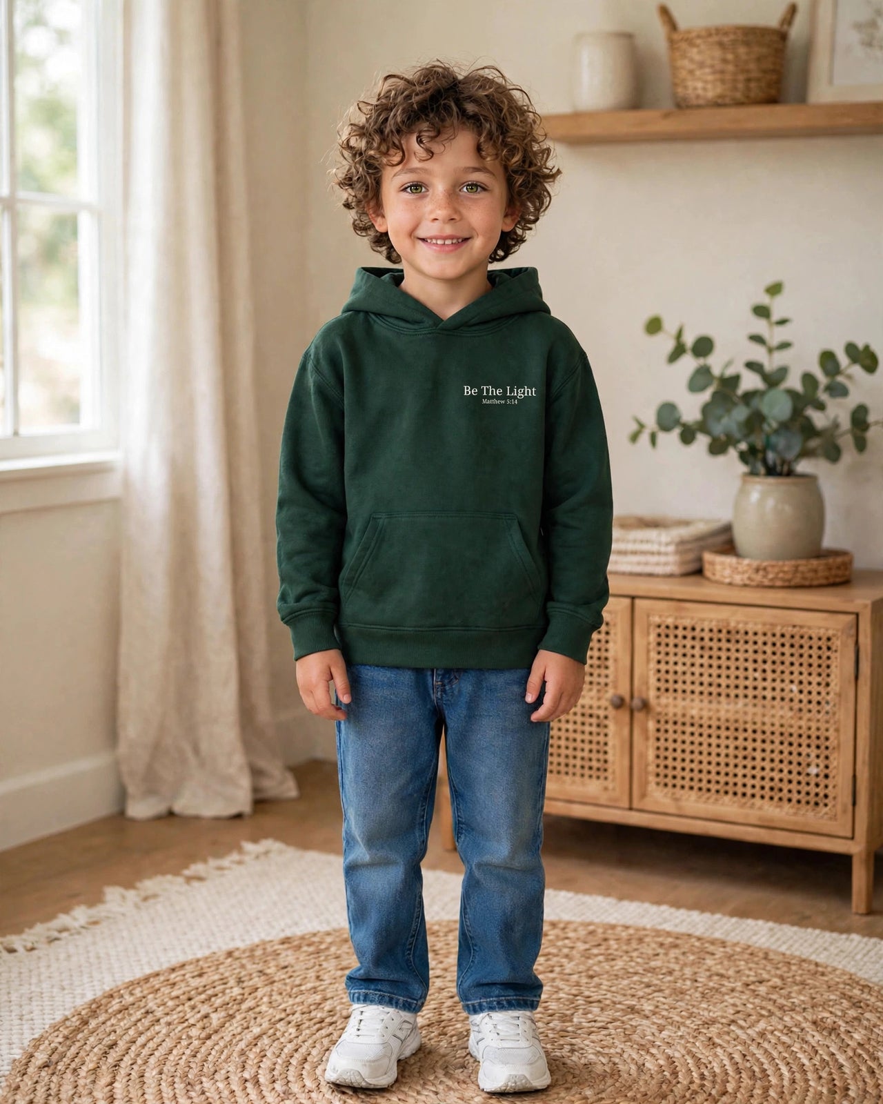 Kids Be The Light Hoodie - full body