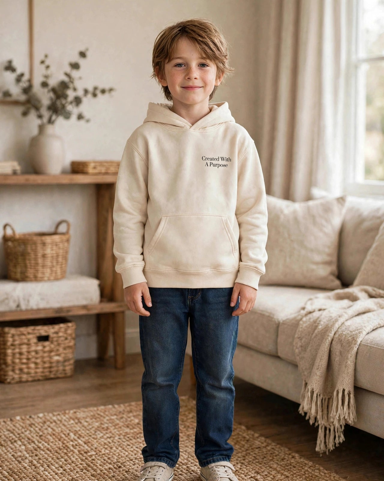 Kids Created With A Purpose Hoodie - full body