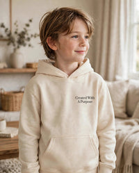 Thumbnail for Kids Created With A Purpose Hoodie - Cream