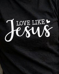 Thumbnail for Love Like Jesus Tee - print close-up