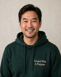 Thumbnail for Adult hoodie mockup — Created With A Purpose, Dark Green