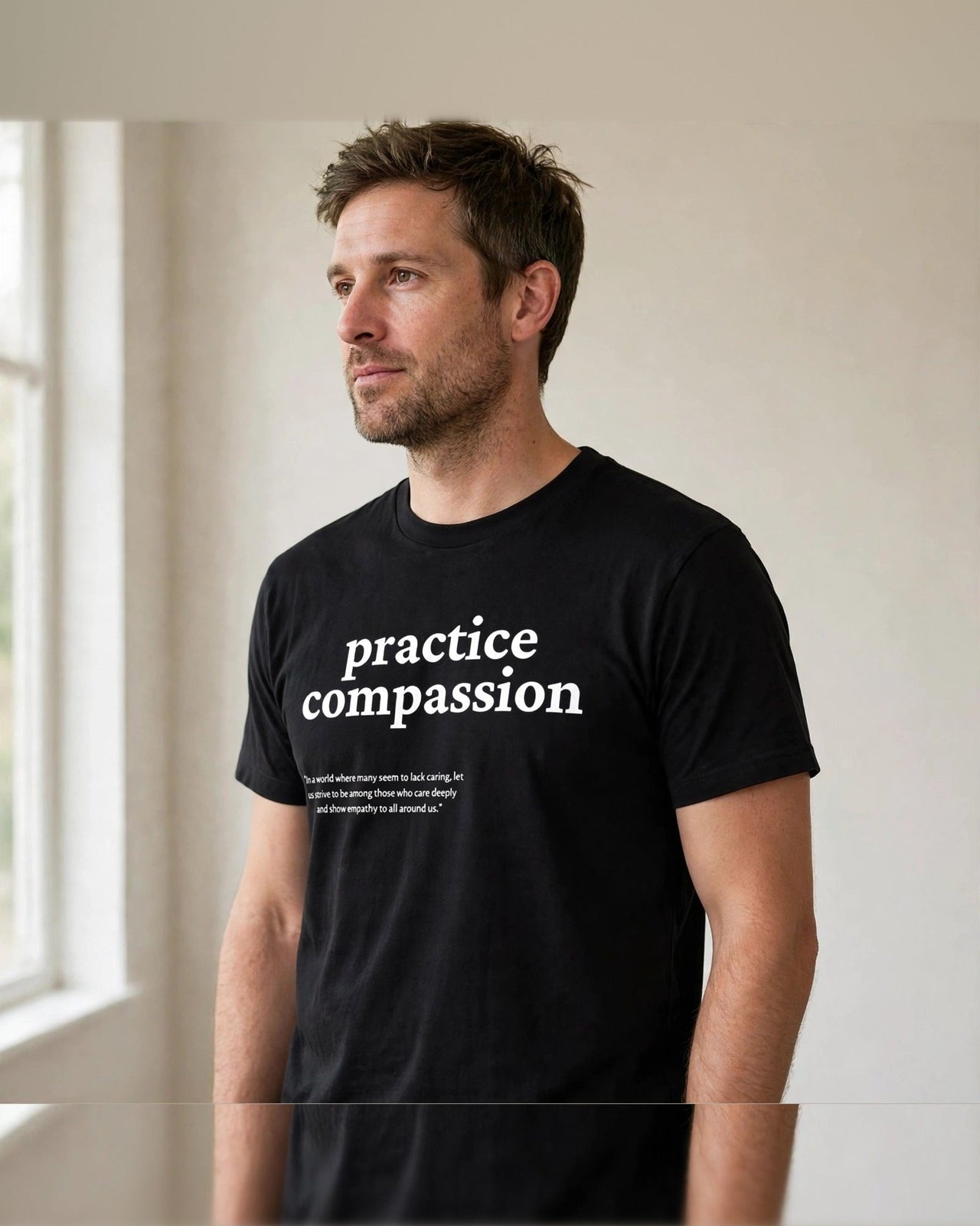 Practice Compassion Tee - side view