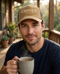 Thumbnail for Chosen Washed Trucker Cap - lifestyle